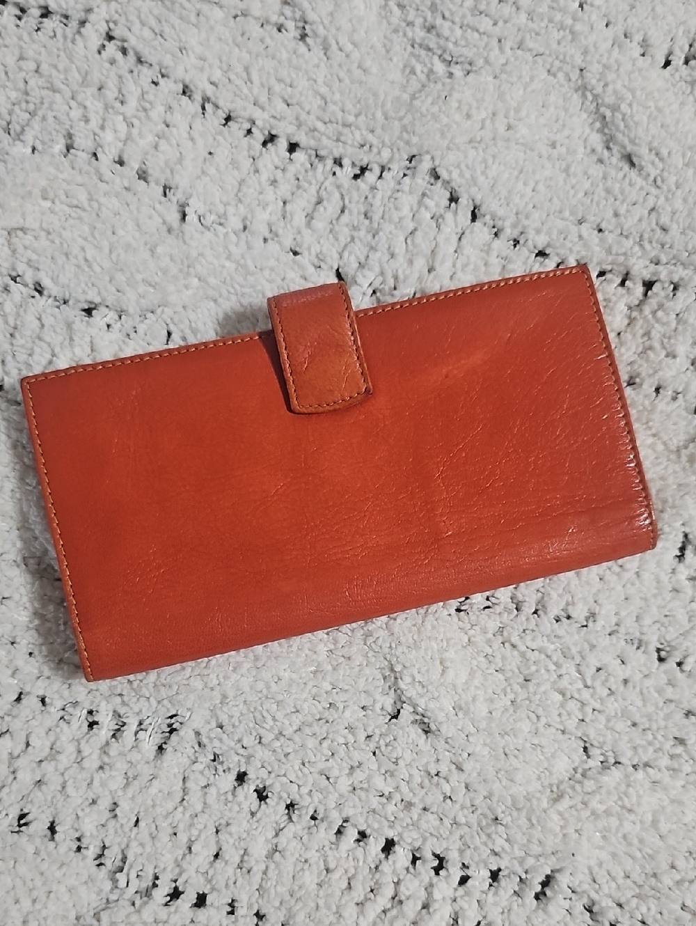 TUSK Classic Orange Leather Tab Wallet